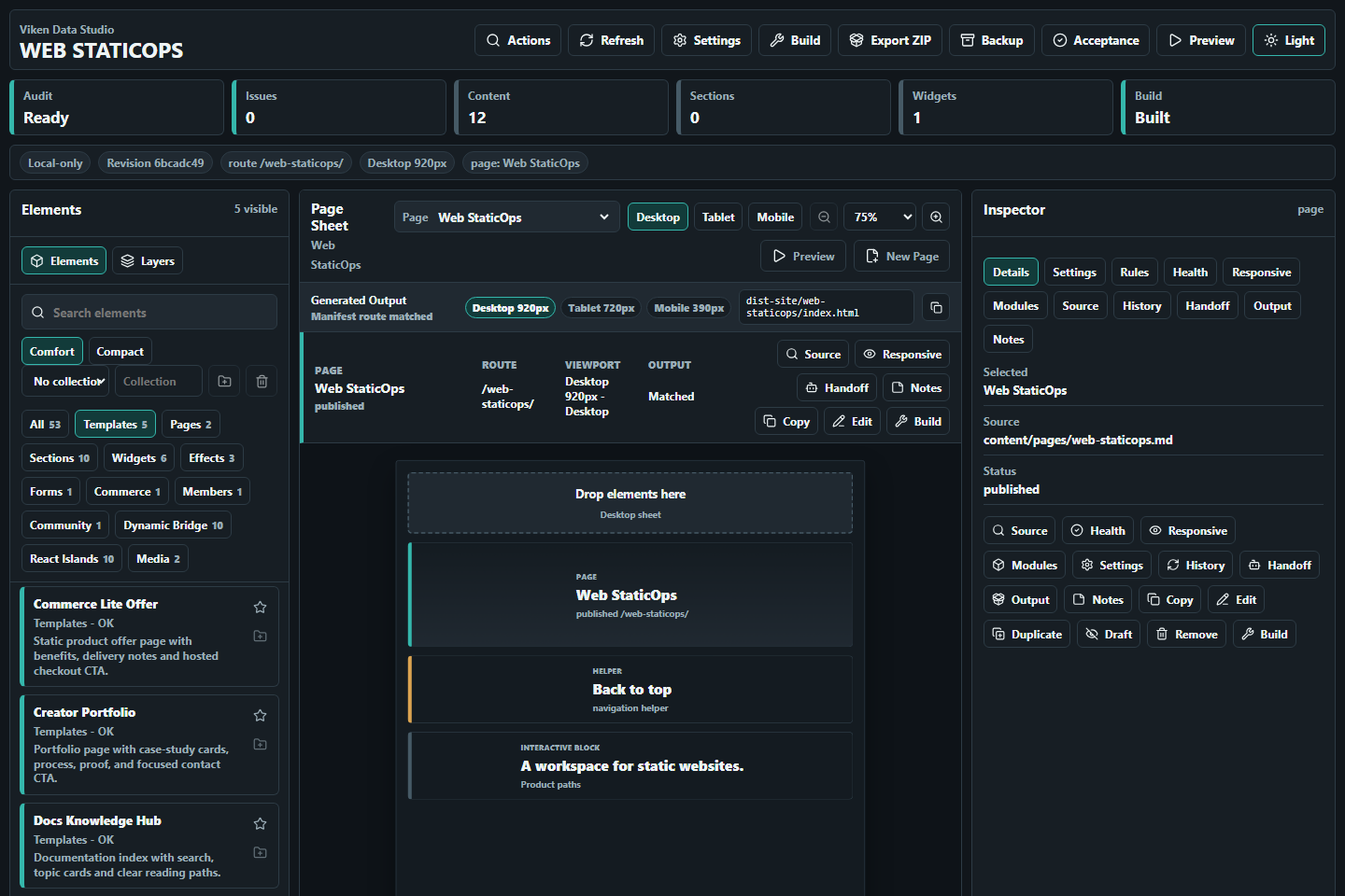 Canvas dark mode preview